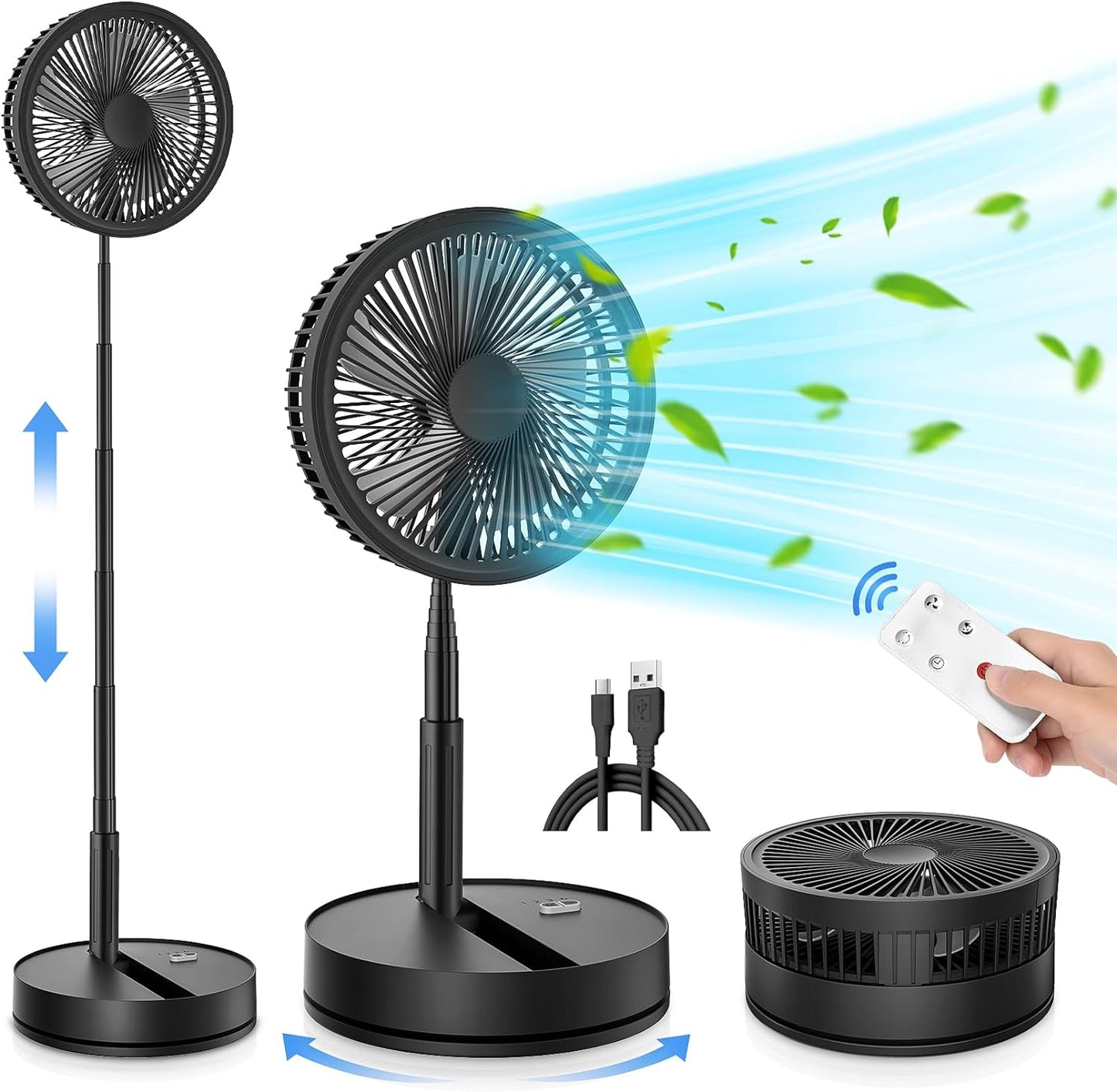 Portable Foldable Rechargeable Oscillating Fan