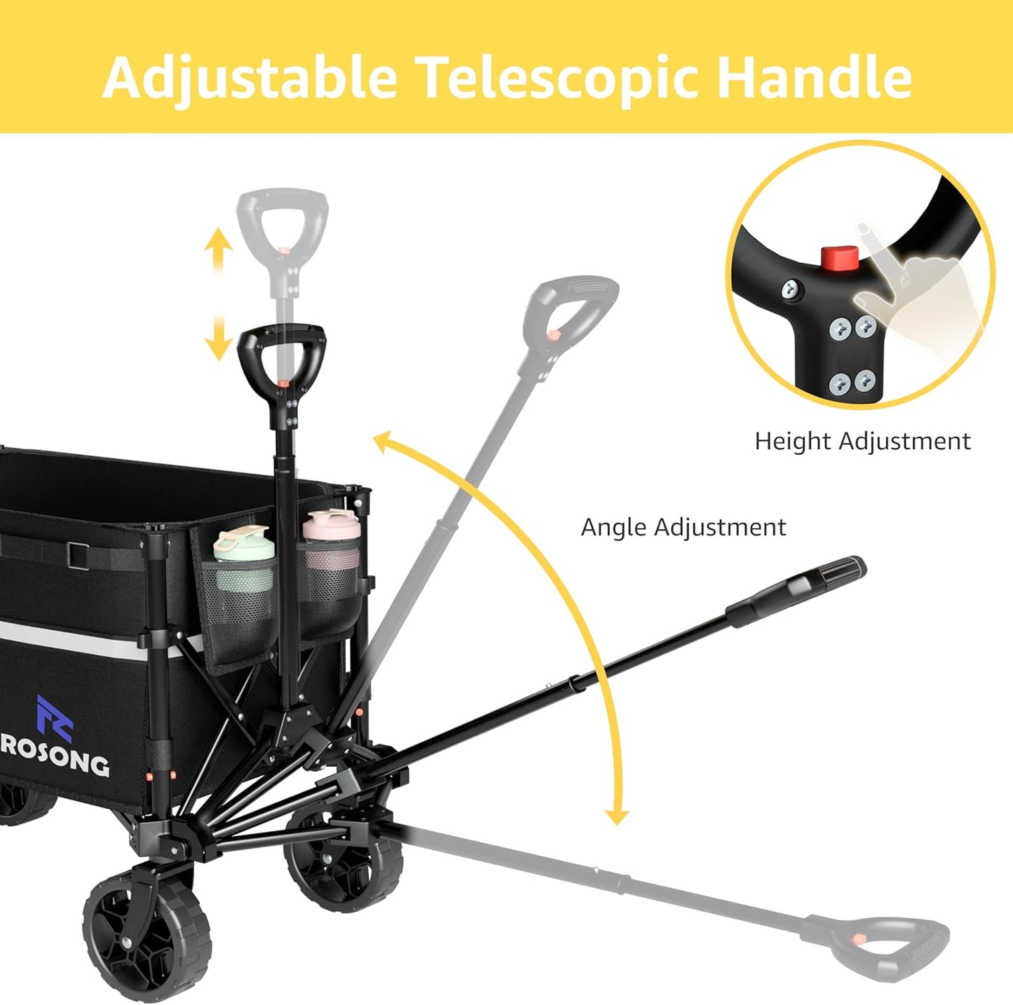 Collapsible Wagon Cart with Wheels Foldable