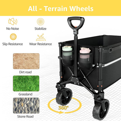 Collapsible Wagon Cart with Wheels Foldable